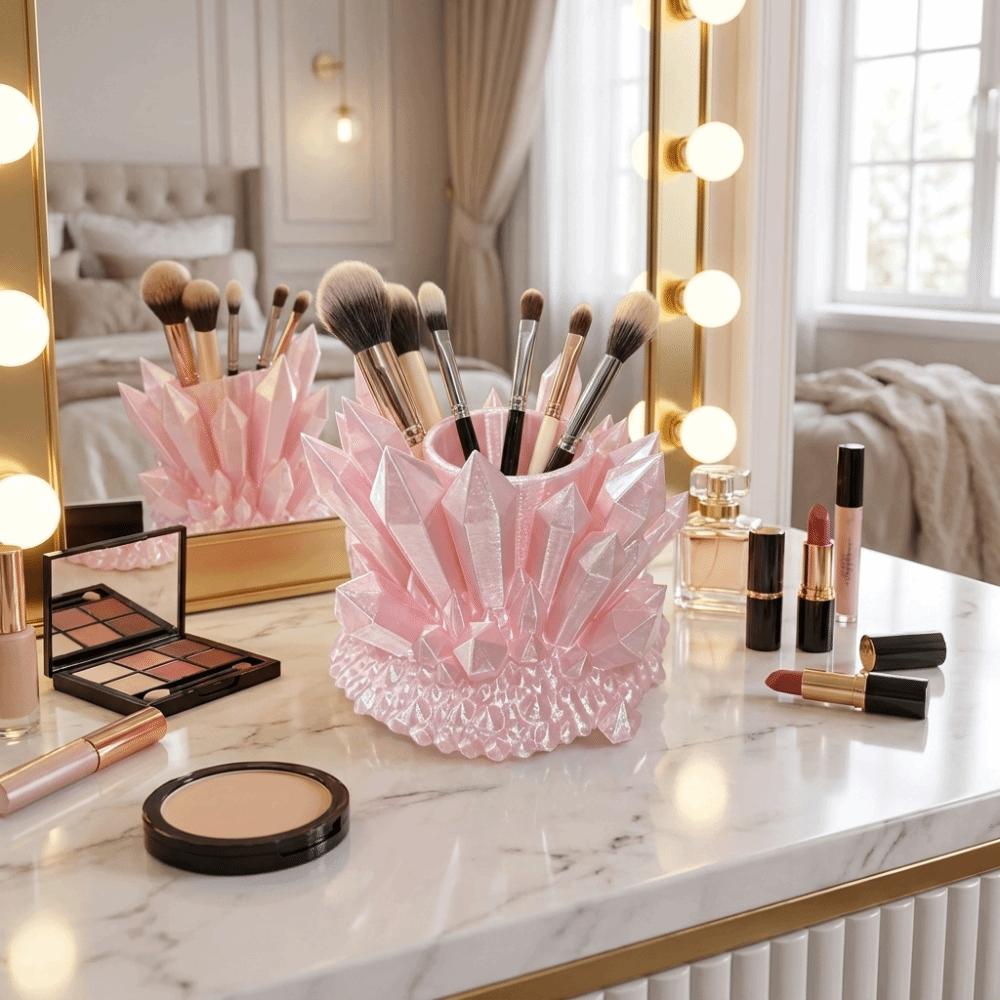 Creative 3D Printed Pen Stand Plastic Desktop Organizer Sweet Style Makeup Brush Storage Box Girl
