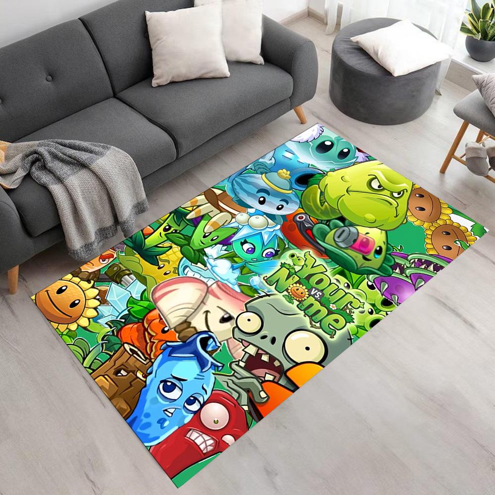 Plants Vs. Zombies Personalized Name Floor Mat Suitable for Dining Room Outdoor Decorate room Entryway Anti-slip Rug Office home decor