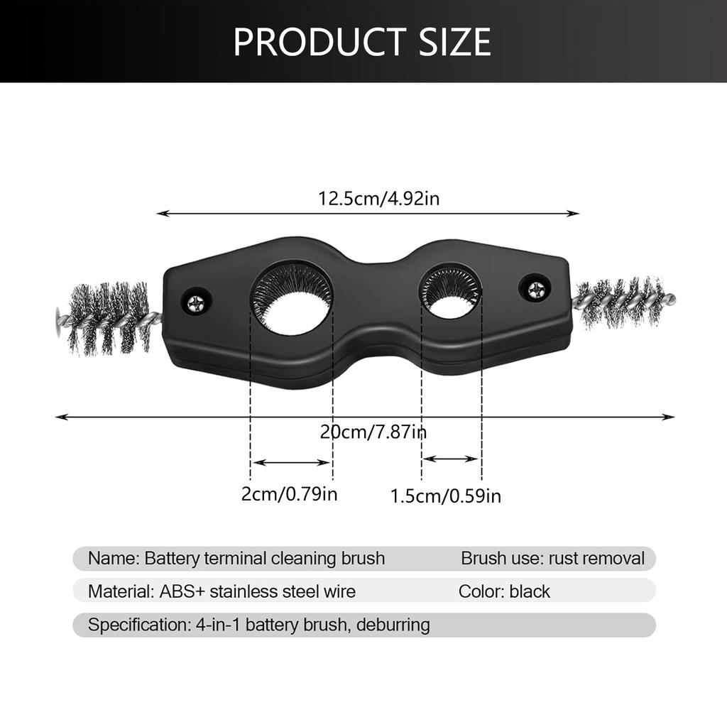 Многофункциональная щетка для клемм автомобильного аккумулятора с двойной головкой, инструмент для очистки ржавчины, портативная универсальная щетка, аксессуары для чистки автомобиля