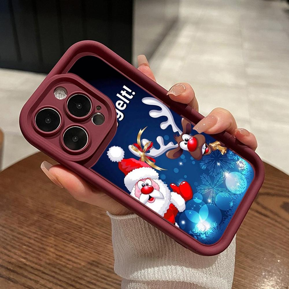 Чехлы для телефонов Ae117 Merry Christmas Happy New Year для iPhone 16 14 13 11 Pro Max 15 7 8 Plus 12 mini XR XS Max Angel Eye Ladder Protective Cover