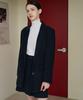 Bibyseob [Set] Classic Corduroy Jacket + Pleated Mini Skirt Navy