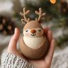 Felt Reindeer Figurine Handmade Elk Christmas Decoration Cute Small Wool Felt Crafts for Winter Holiday Tiered Tray Home Table Decor