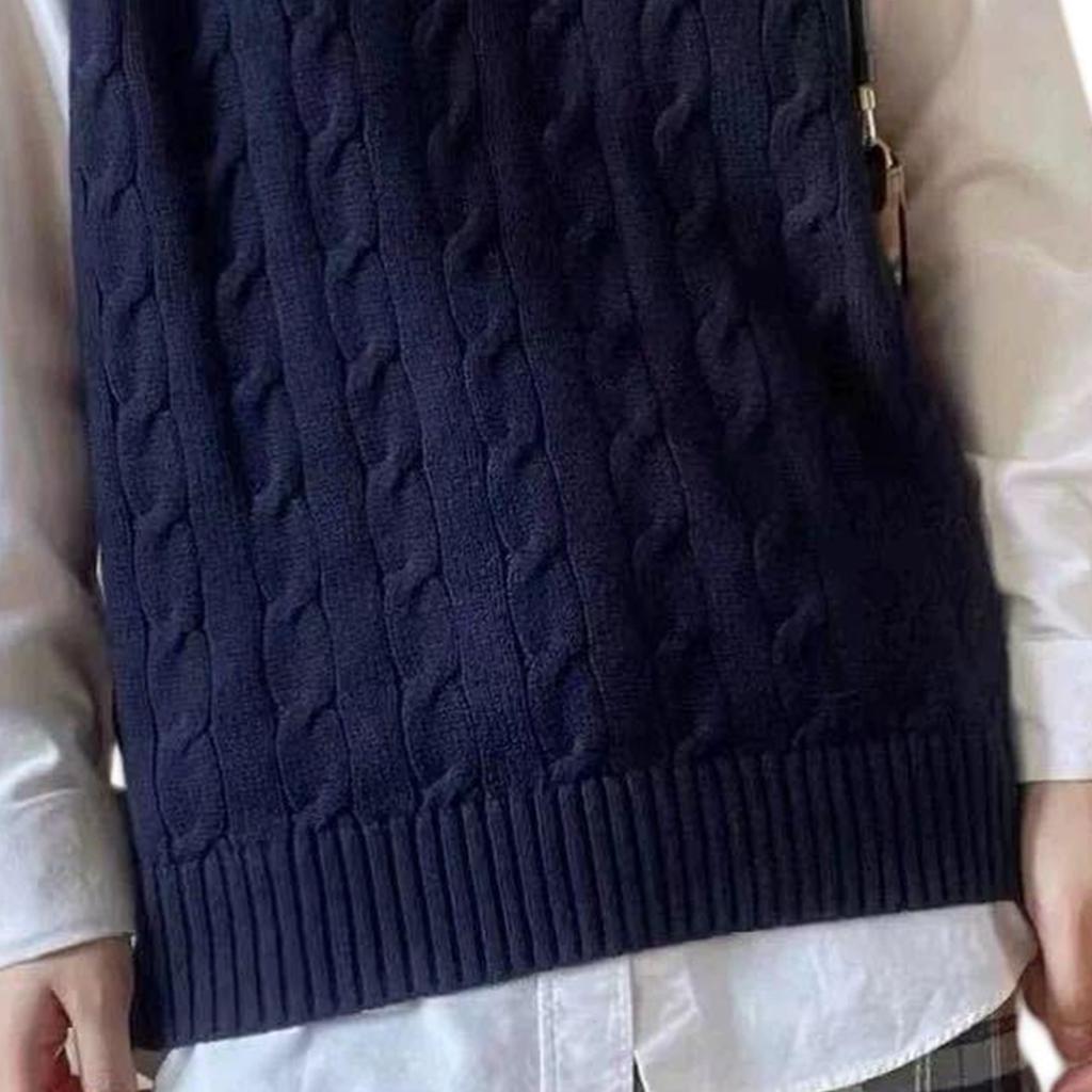 Polo Ralph Lauren SS22 Knitted Cotton Sleeveless Sweater Women Sweater Blue WMPOSWENC020377-400