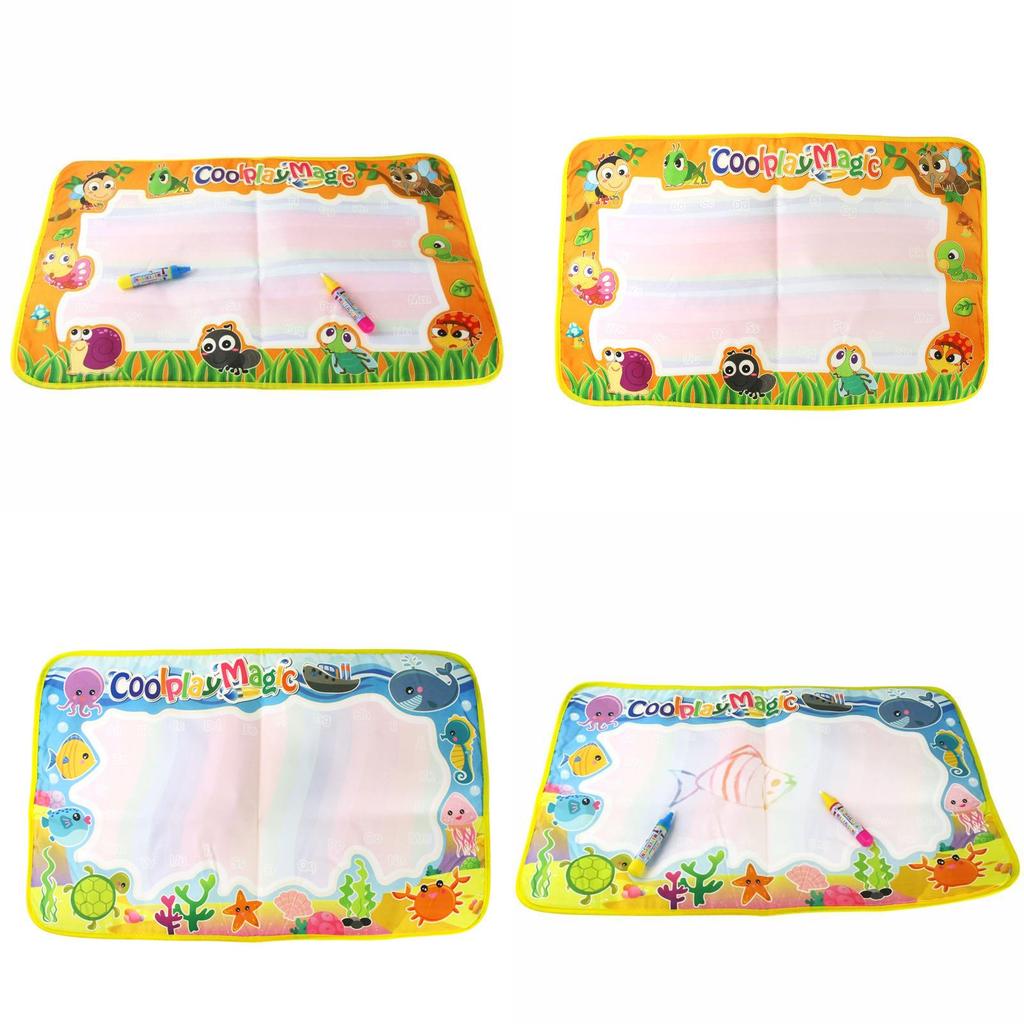 Многоразовый тканевый коврик для рисования водой с животными океана, доска для каракулей, сенсорная игра, развивающая игрушка для детей и малышей