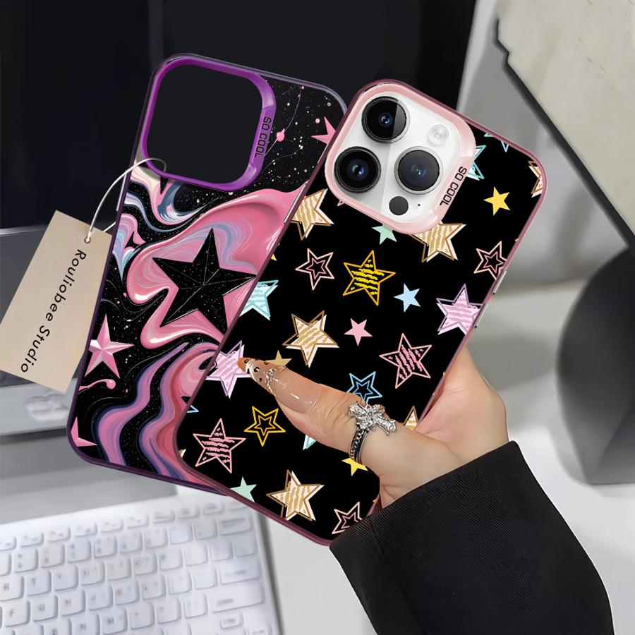 Художественный чехол со звездным узором для iPhone 17 Pro Max XS 11 13 Pro 12 XR 15 Plus 16 Air 14 Задняя крышка телефона