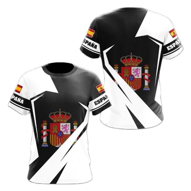 Spanish Flag Graphic Men's T-shirt Loose Casual Short Sleeved Tees Oversized Tshirt Spanish Veterans Tops Camouflage Clothing Xl