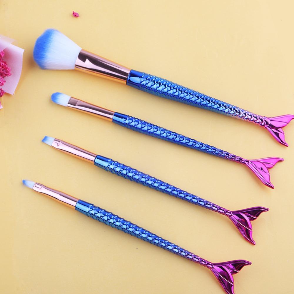 4pcs/set Soft Fiber Mermaid makeup brush Eye Shadow Brush Cosmetic Brush Kit Women