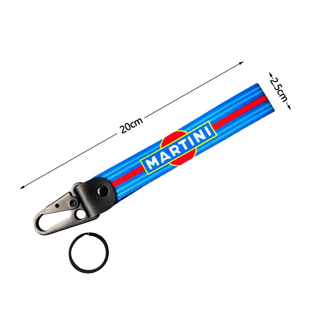 Martinis Racing Keychain Martini Nylon Leather  Keyring Holder for Porsche 911 917 917LH 918 Panamera 970 Accessories