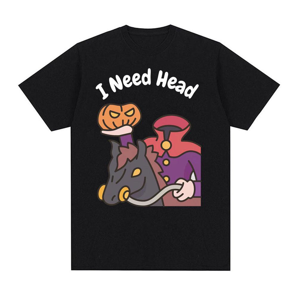 I Need HEAD Shirt - A Funny and Creative Letter-themed Casual Couple's Letter T-shirt for Summer, Suitable for Casual Wear