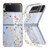 For Samsung Galaxy Z Flip5 Flip6 Flip4 Case Flower Pattern Shockproof Folding Transparent Cover For Samsung Galaxy Z Flip 5 4 3