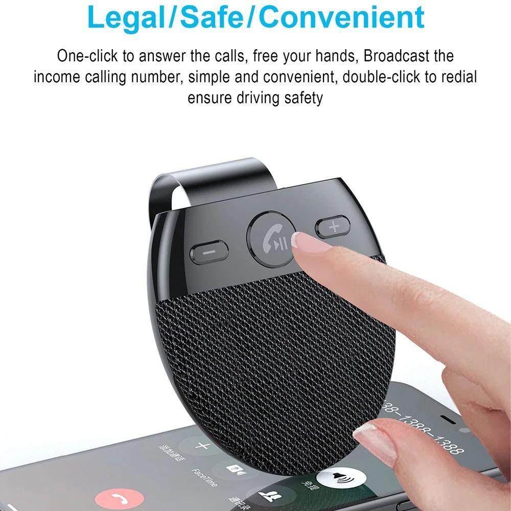 Bluetooth 5.0 Handsfree Car Kit High Definition Voice Sun Visor Music Player Music Playback
