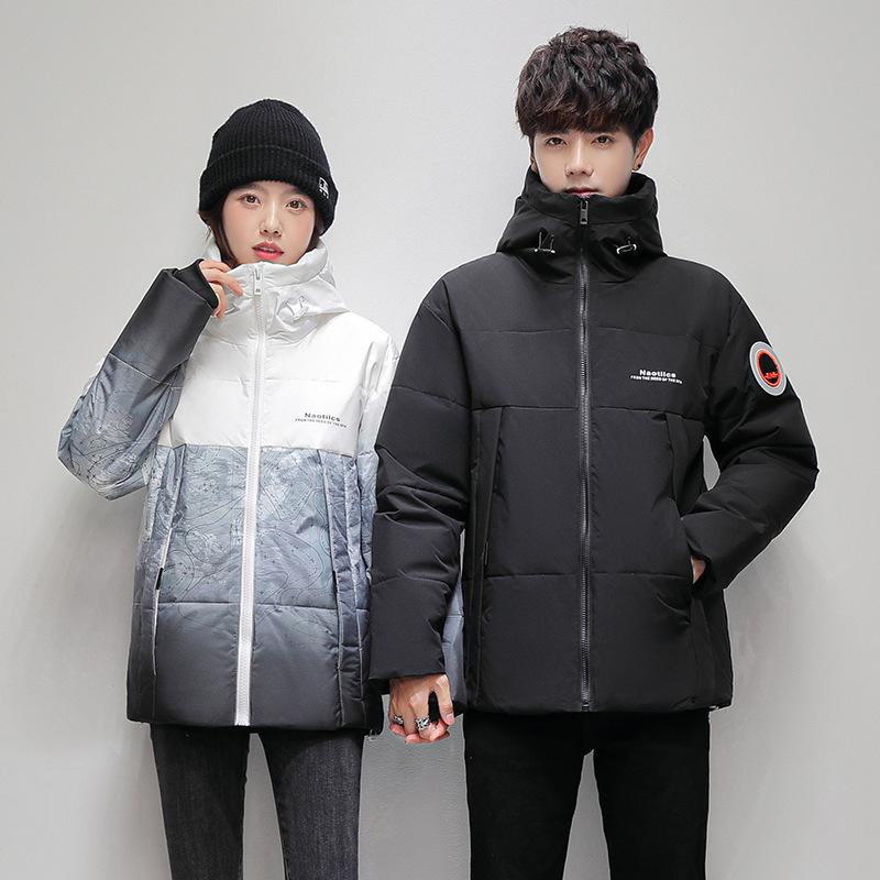 Мужская зимняя теплая свободная повседневная короткая куртка-кардиган с капюшоном на молнии с лацканами для активного отдыха на открытом воздухе