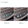 RHD Car Door Button Panel Carbon Fiber Stickers Cover Frame For BMW X3 X4 G01 G02 Armrest Window Glass Lifting Auto