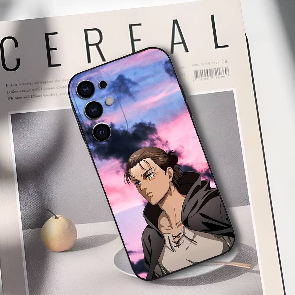 Чехол для телефона E-Eren Yeager A-Attack On T-Titans для Samsung S25,S24,S21,S22,S23,S30,Ultra,S20,Plus,Fe,Lite, Мягкий черный чехол