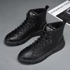 Зимние мужские мотоциклетные ботинки на шнуровке, платье, повседневные удобные ботинки «челси», Zapatos, мужская обувь, ботильоны-броги, черные ботинки на платформе