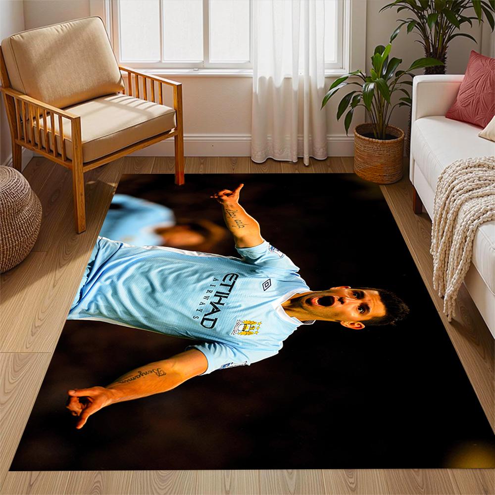Dynamic Soccer Player Artwork Carpet Suitable for Balcony Decorate room Kitchen Playrooms Antislip Carpet Decorate Offices Wedding Party Gift