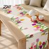 Durable Table Protector for Daily Use Floral Runner, Spring Summer Flower Prints, 72 Inch Stain Resistant Runner Parties Farmhouse Cover Home