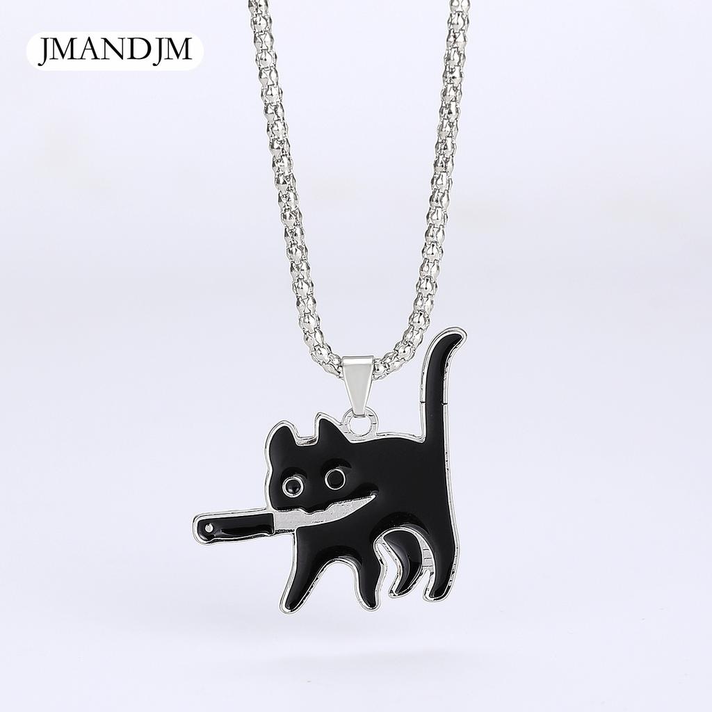 Ожерелье с подвеской в виде ножа и кошки, летние инновационные креативные нишевые хип-хоп-цепочки на ключицу, мужские и женские аксессуары