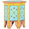 Side Table Hand Painted in Multiple Colors 38 x 33 x 42 cm Solid Mango Wood