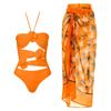 Sexy Swimwear Women 2024 Swimsuit Coverups for Women Sarong Beach Skirt Wrap Bikini Bathing Suit Set Orange