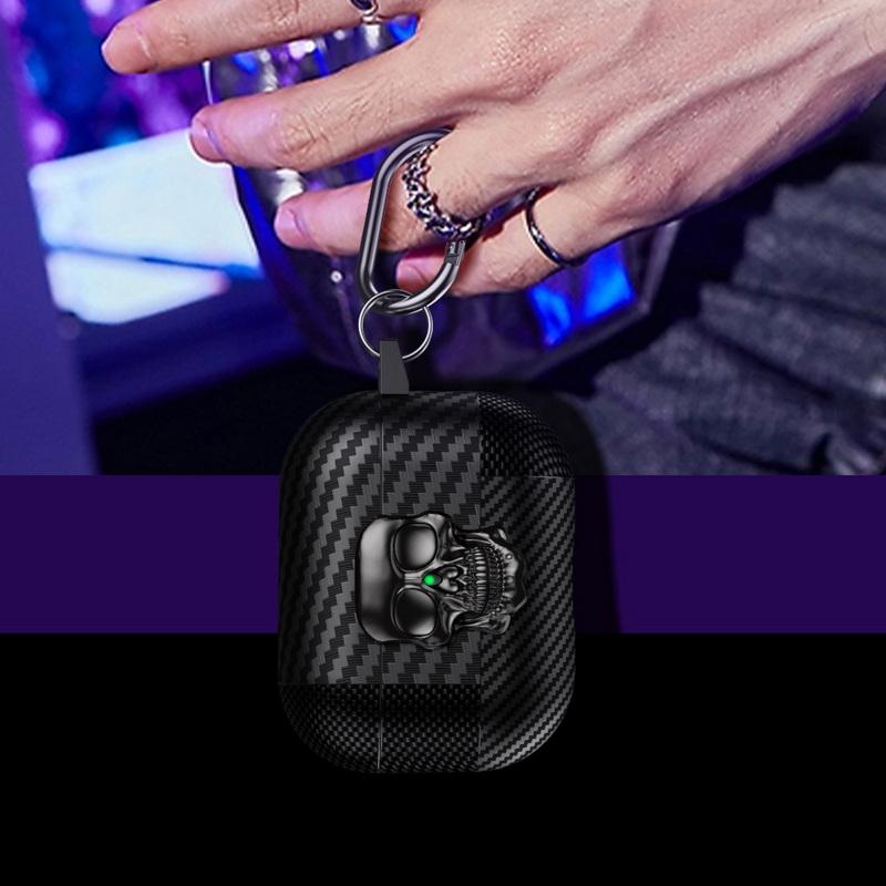 Чехол для наушников с текстурой карбона для AirPods 4-го поколения Pro 3 2, Чехол для Bluetooth-гарнитуры AirPods Pro 3 2, Беспроводной зарядный кейс для наушников с брелоком