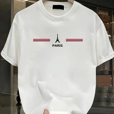 Новая летняя мужская модная футболка с принтом Personality Paris, мужская футболка, топ