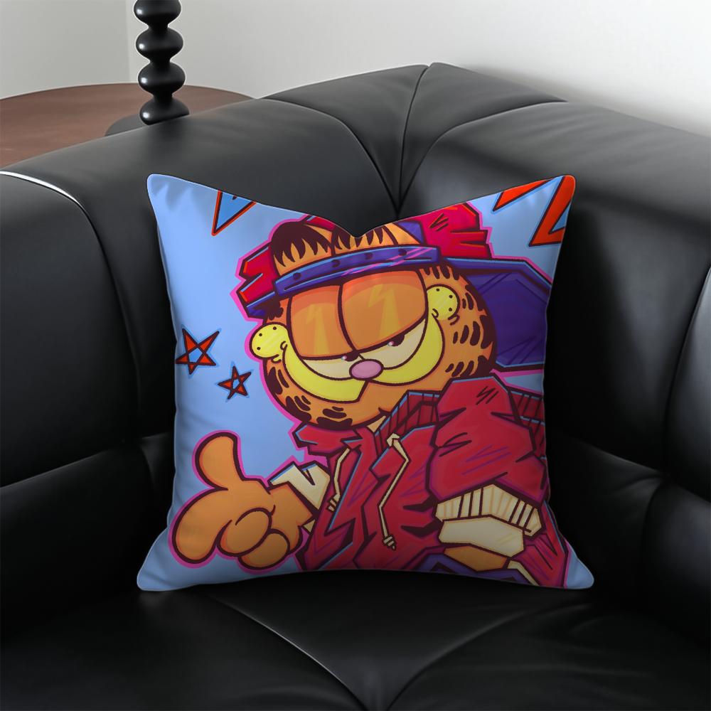 cartoon lazy GGarfieldS Cushion Cover Pillow Case Antidustmite Invisible zipper silky plush cushion