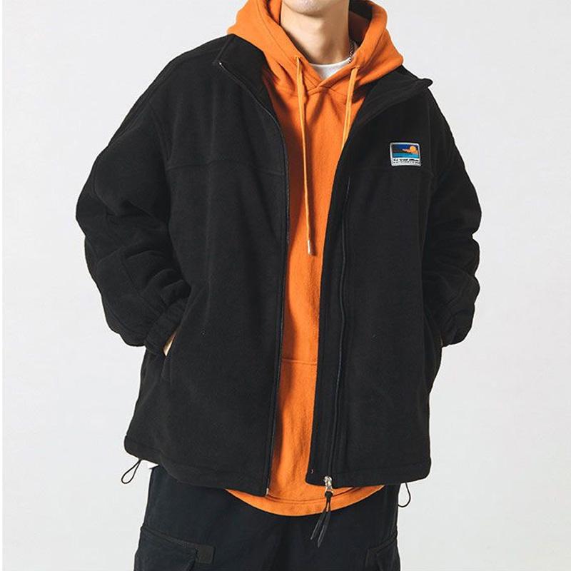 New Casual Jacket Men Fashion Streetwear Oversized Sweatshirt Spring Autumn Zipper Solid Coat Harajuku Vintage Couple Tops Male Y2k Clothes