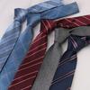 Men's Trend Business Casual Narrow 6cm Polyester Jacquard Tie Solid Color Striped Tie