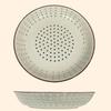 Ceramic Round Steaming Grid Brown Rim Drain Plate Colander Bowl  Fruit Vegetable Washing\