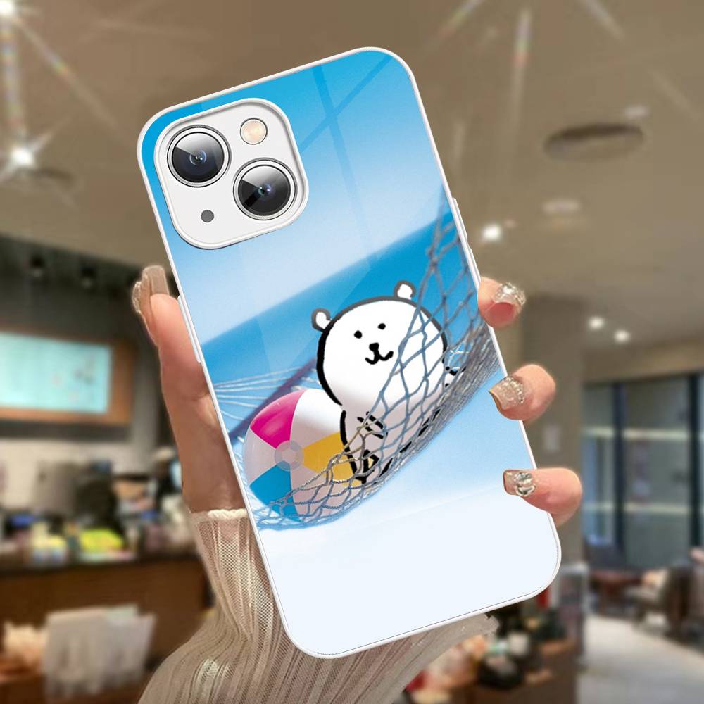 Милый белый медведь-шутник Для IPhone 14 13 12 Mini 11 Pro XS Max X XR 14 Plus Закаленное стекло