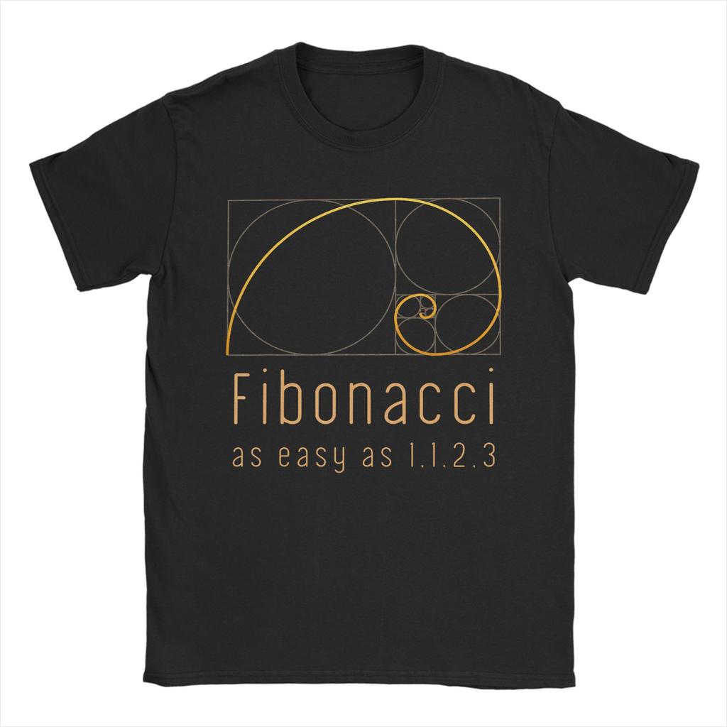Unisex Unisex Tshirts Fibonacci Golden Ratio Vintage Cotton Tees Short Sleeve Geek Math T Shirts Crewneck Tops Printing
