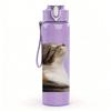 1PC Cat Looking Over Shoulder 750ml Color Plastic Sports Water Bottle Leakproof Flip Straw Lid Suitable for Sports Office Home Use