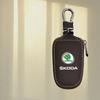 AEL3  Leather Car Remote Key Case Full Cover Protector Holder Shell Fob For Skoda Superb A7 Kodiaq Octavia A7 A8 Keychain Accessories