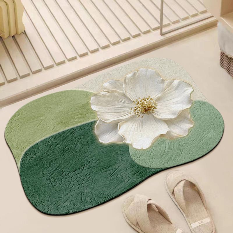 Toilet Shower Floor Mat Quick Dry Wash Non-slip Door Mat Diatom Mud Bathroom Absorbent Floor Mat Toilet Door