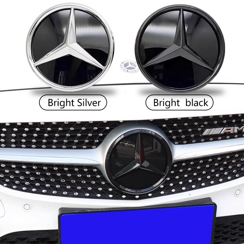 3D Хромированный Черный Логотип Звезда Эмблема на Решетку Радиатора Автомобиля Для Mercedes Benz W205 W212 W207 A B C E SLK GLK CLA CLS Viano GL ML R Класс