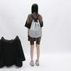 Stereoscopic Offset Printing Drawstring Mesh Backpack Lightweight Solid Color Knapsack   Hiking