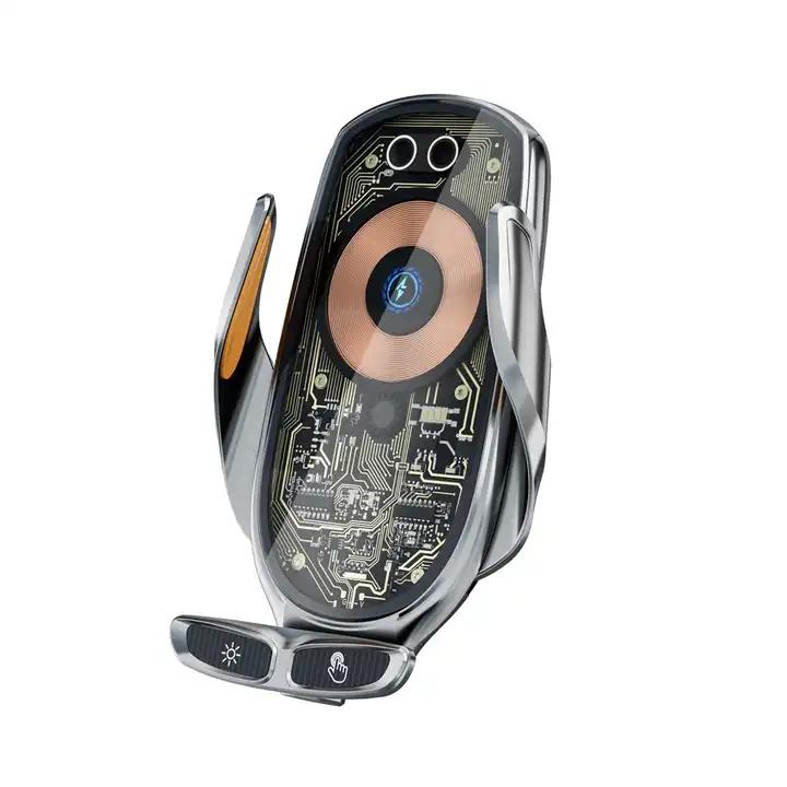 New V6 High Quality Punk Style Fast Wireless Charging Mobile Phone Holder Mobile Installation Mobile Phone Charger 66W