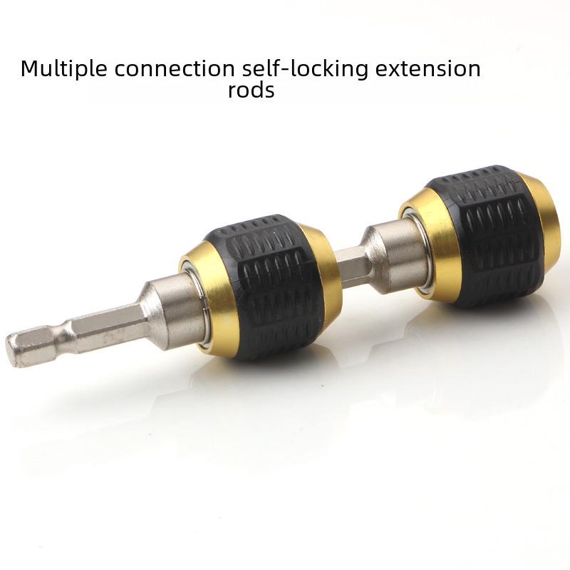 Быстросменный адаптер для дрели с большой головкой, выдвижной шестигранной ручкой и самоблокирующимся соединителем с 3 лапками на шестигранник 1/4".