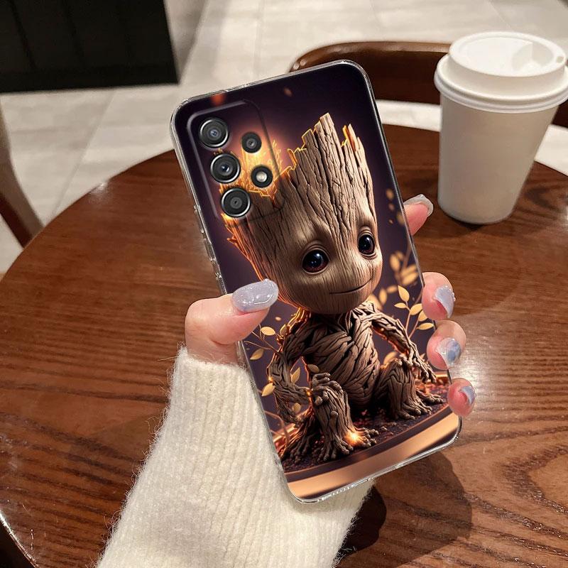 Baby Cute Marvel Venom Groot Clear Case For Samsung Galaxy A57 A37 A56 5G A36 Case A55 A54 A35 A26 A07 A17 A16 A06 A36 A15 Cover