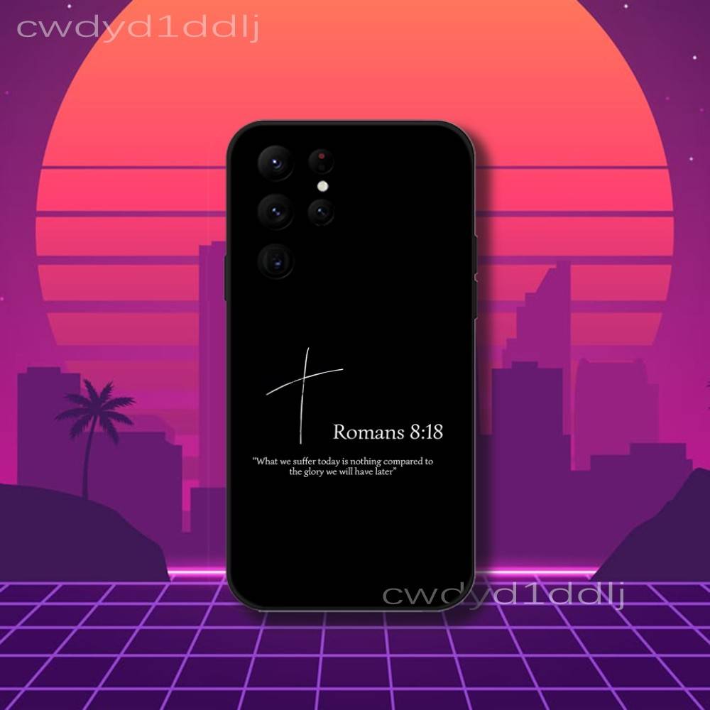 Christian Jesus Bible Quote Faith Phone Case For Samsung S10,S21,FE,S21 ,S26,S25,S24,S23,Ultra,S9,S22,Plus Black Shockproof Soft