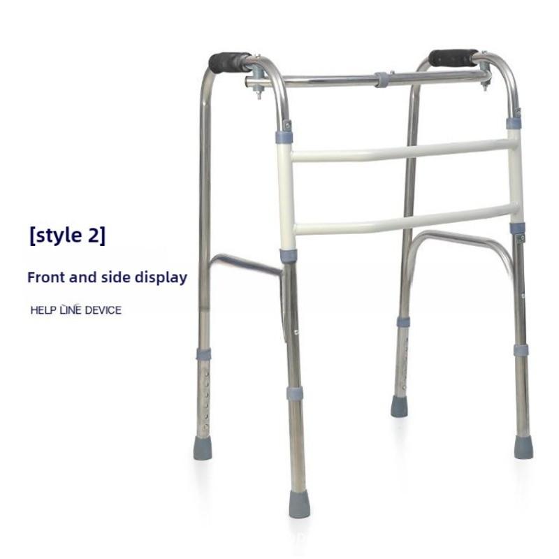 Stainless Steel Portable Walker Foldable Elderly Walking Aid Fracture Rehabilitation Auxiliary Equipment