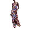 1116 summer new European and American, long dress women's clothing, elegant and fashionable irregular geometric suspender dress