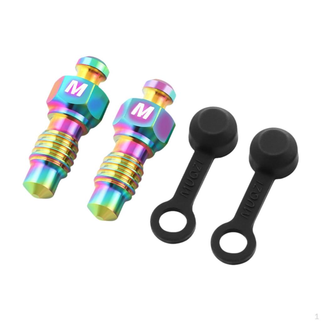 2 Pieces Brake Caliper Bleed Screws Professional Lightweight Titanium Alloy Bike Bolts