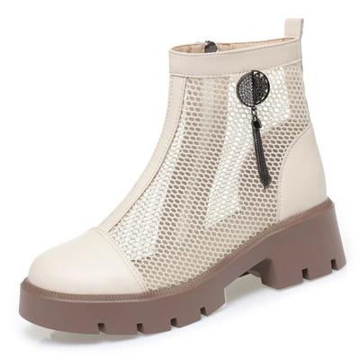 Женские летние сапоги Британская мода Летние женские сапоги Сетчатые женские крутые сапоги с кисточками