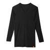 Gunze Hot Magic Inner Soft and Japan Size M To Japanese Size Shirt, Warm, V-Neck, 3/4 Sleeves, MH1909, Black, (equivalent M)
