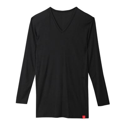 Термобелье Gunze Hot Magic Inner Soft и японский размер M к японскому размеру рубашки, теплое, с V-образным вырезом, рукава 3/4, MH1909, черный, (эквивалент М)