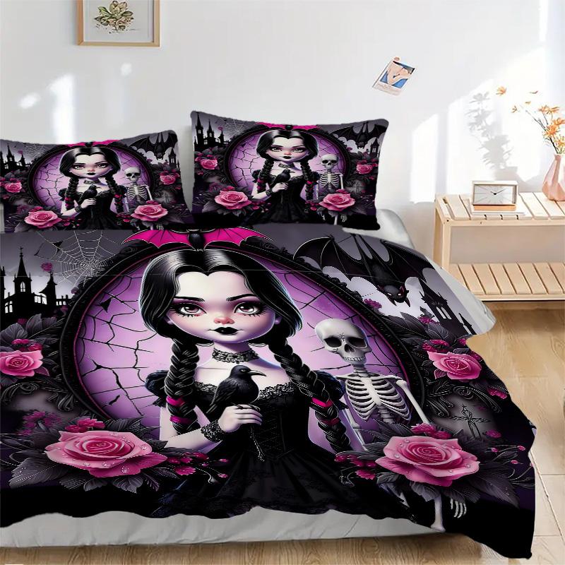 Gothic Halloween Fantasy Print 3Pcs Bedding Setduvet Cover With 2 Bedropillowcase Home Birthday Gift