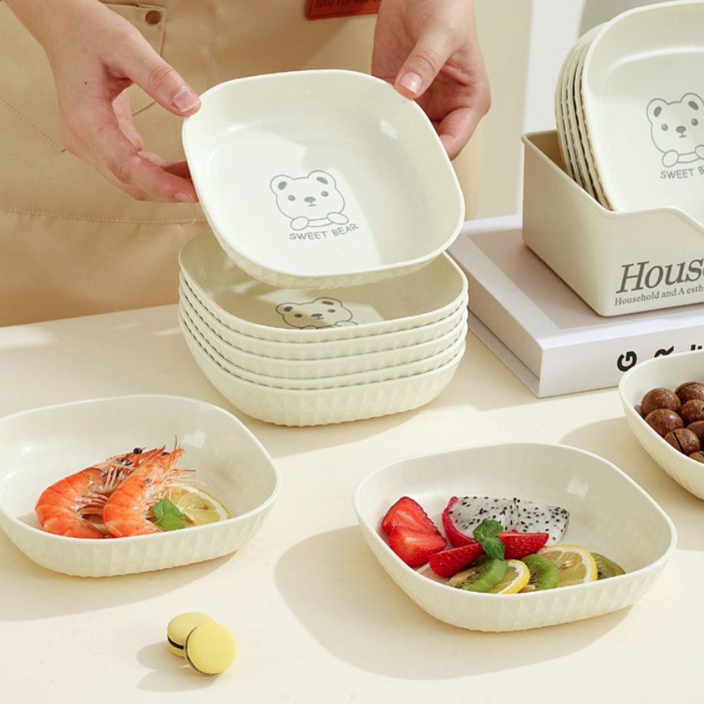 with Storage Rack Cartoon Bone Spitting Plate PP Food Plate Easy To Clean Fruit Plate Leisure Time