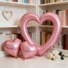 3 шт. Розовые полые шары-сердца 40 дюймов, Розовые шары-сердца 18 дюймов, Свадьбы, Дни рождения, Юбилеи, Украшение для вечеринки, Реквизит для фото